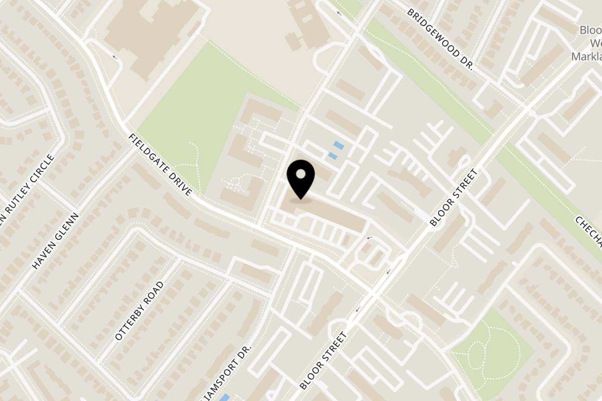 Map showing the location of Ballkan Grill on 3443 Fieldgate Drive in Mississauga